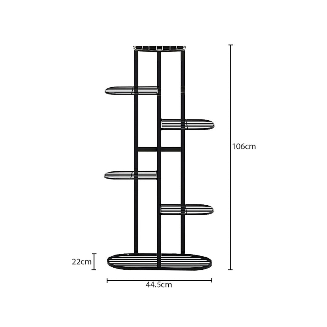 SOGA 6 Tier 7 Pots Black Metal Plant Rack Flowerpot Storage Display Stand Holder Home Garden Decor • LUZ-FPotH21