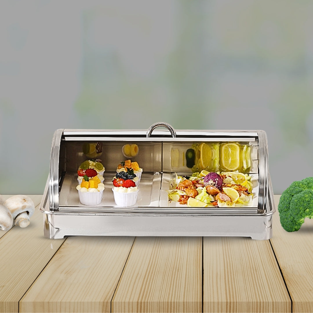 SOGA 59x38.5cm Silver Color Ceramic Serving Bowl Chafing Dish for Kitchen Essential • LUZ-ChafingDish6V13