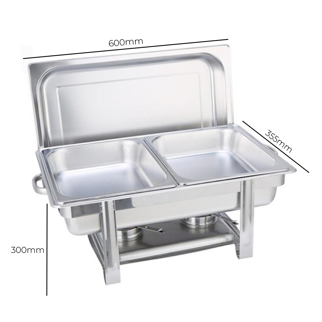 SOGA 4X Stainless Steel Chafing Double Tray Catering Dish Food Warmer • LUZ-ChafingDish56082X4