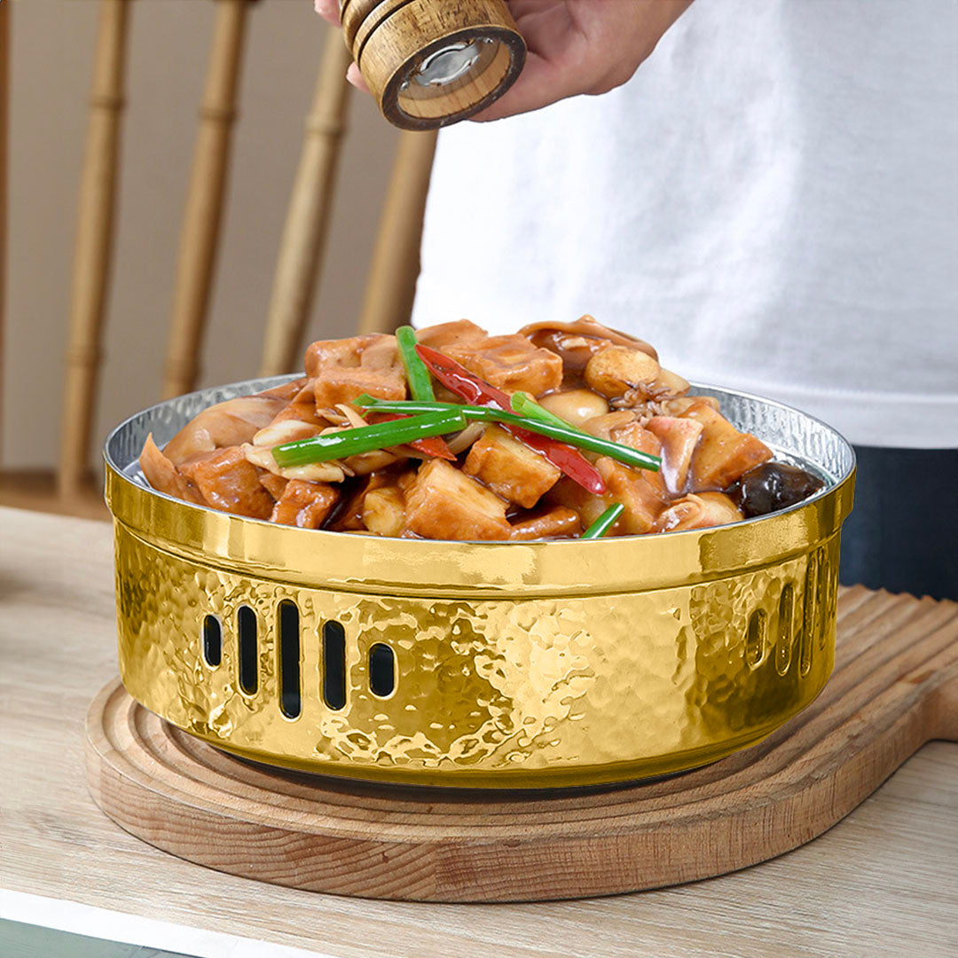 SOGA 28cm Dry Pot with Hammered Texture Natural Gold Color Kitchen Essential • LUZ-VICSoupPot36