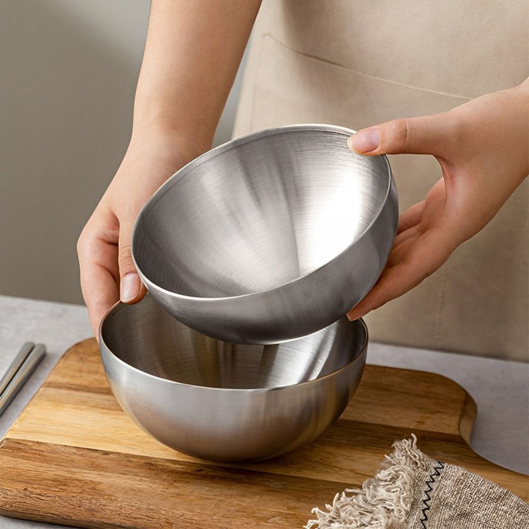SOGA 20cm Elegant Silver Salad Bowl with Model 201 A Versatile Kitchen Essential • LUZ-VICSoupPot40
