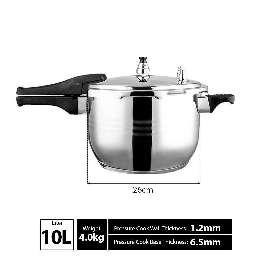 10L Commercial Grade Stainless Steel Pressure Cooker With Seal • LUZ-SSPCooker10LwSeal