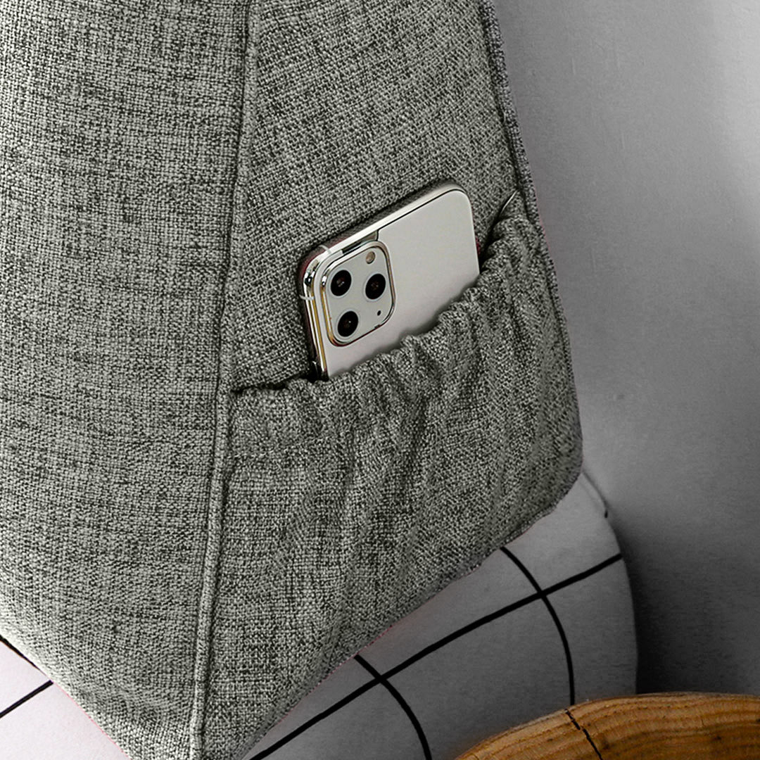 SOGA 120cm Grey Triangular Wedge Bed Pillow Headboard Backrest Bedside Tatami Cushion Home Decor • LUZ-Pillow2112
