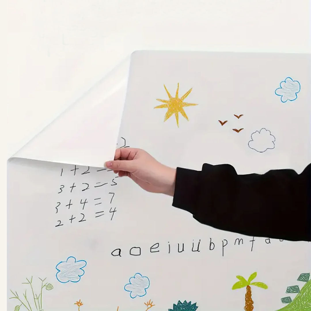 SOGA 45cmx500cm Clear Dry Erase Adhesive Whiteboard Wall Surface Peel Sticker Sheet • LUZ-WalMat451000