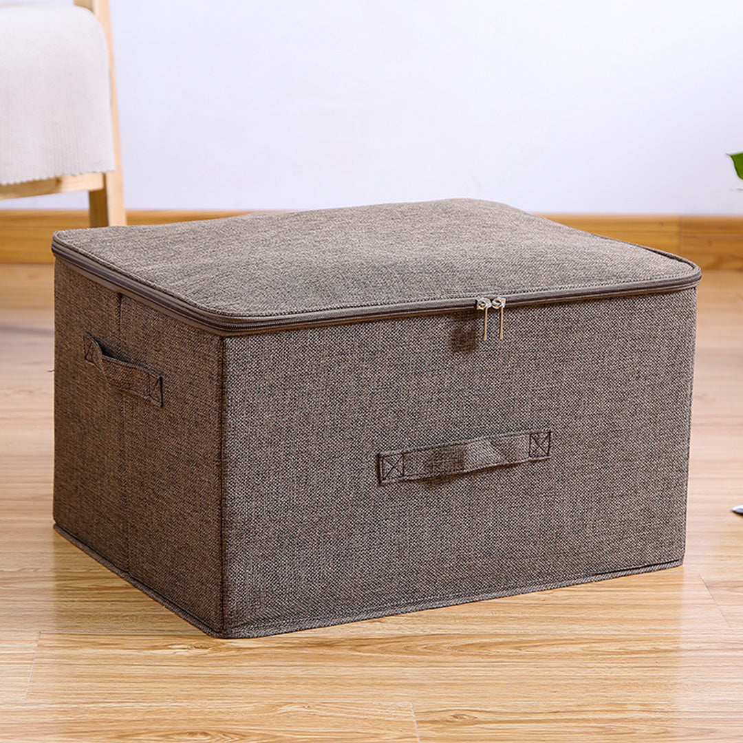 SOGA Coffee Large Portable Double Zipper Storage Box Moisture Proof Clothes Basket Foldable Home Organiser • LUZ-SBox026