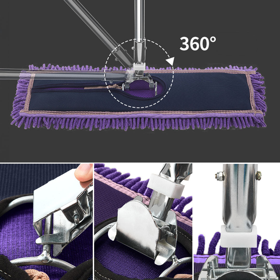 SOGA 3X 90x22 Purple Microfiber Flat Mop Floor Cleaning Pads Rotating Dust Remover • LUZ-MopHead90X3