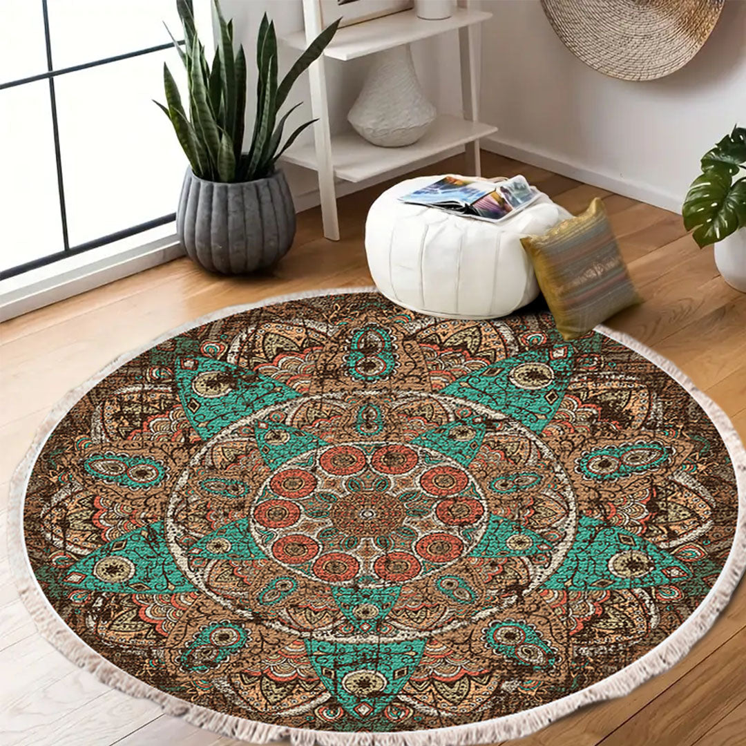 SOGA 2X 90cm Mandala Round Area Thick Anti-slip Doormat, Home Decor • LUZ-CarpetYH30X2