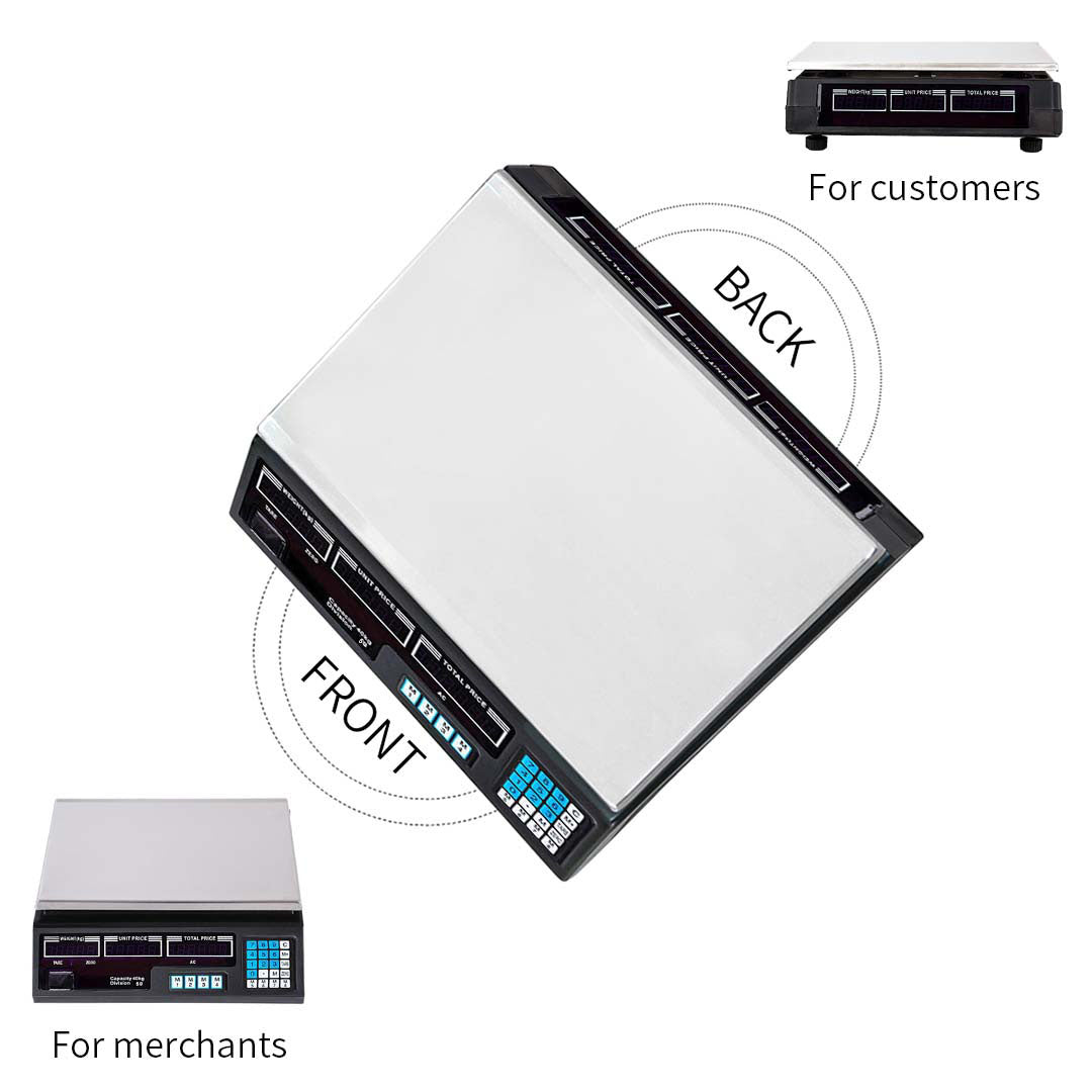 SOGA 2X 40kg Digital Commercial Kitchen Scales Shop Electronic Weight Scale Food White • LUZ-Scale40kgWHTX2