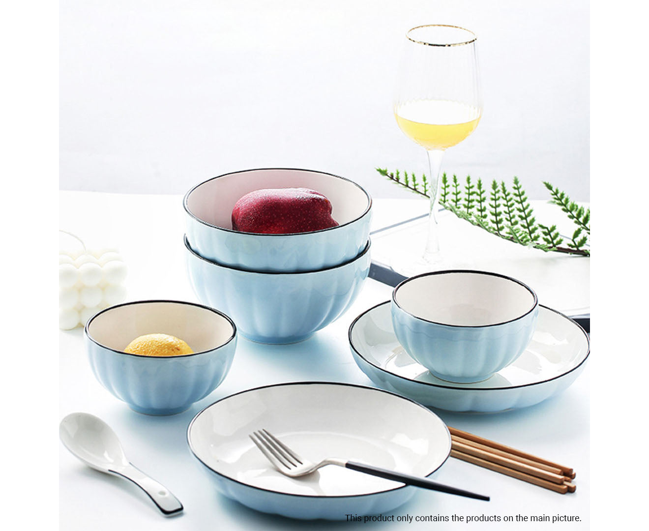 SOGA Blue Japanese Style Ceramic Dinnerware Crockery Soup Bowl Plate Server Kitchen Home Decor Set of 9 • LUZ-BowlG305