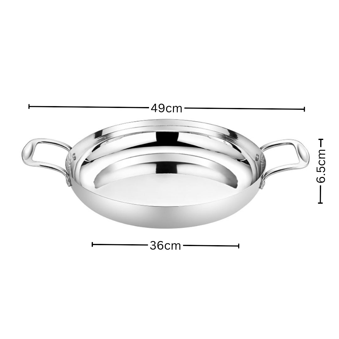 Soga 36cm Flat Base Seafood Dry Pot in Elegant Silver Finish with Durable for Kichen Essential • LUZ-VICSoupPot28