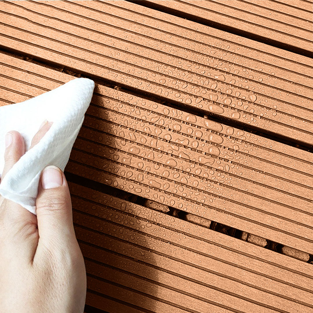 SOGA 2X 11 pcs Coffee DIY Wooden Composite Decking Tiles Garden Outdoor Backyard Flooring Home Decor • LUZ-Deck7005X2