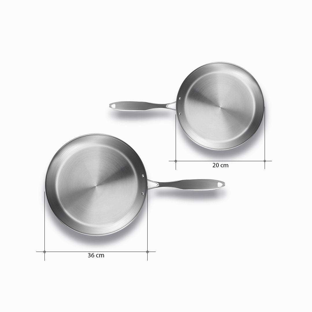 SOGA Stainless Steel Fry Pan 20cm 36cm Frying Pan Top Grade Induction Cooking • LUZ-FryPanSS2860-2879