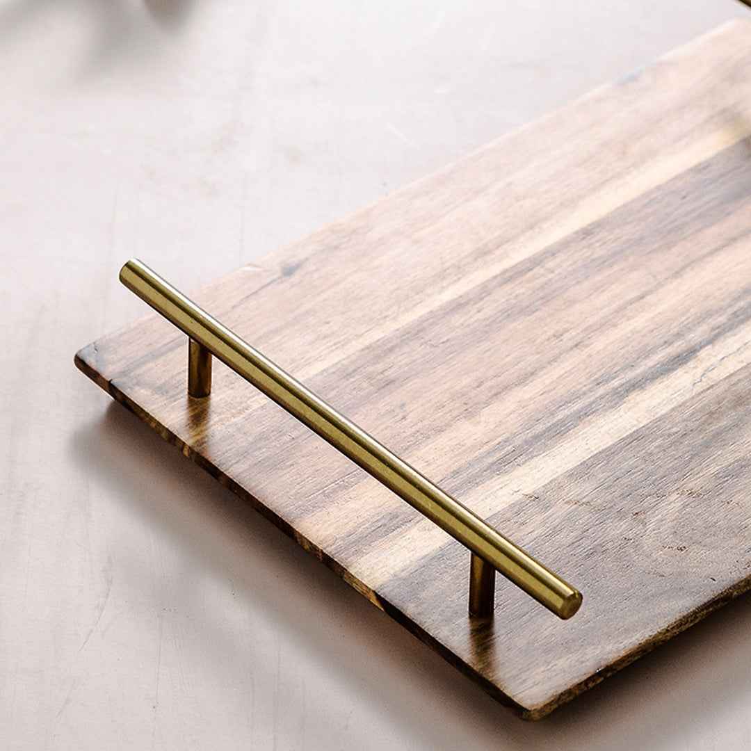 SOGA 36cm Brown Rectangle Wooden Acacia Food Serving Tray Charcuterie Board Centerpiece Home Decor • LUZ-WodC235