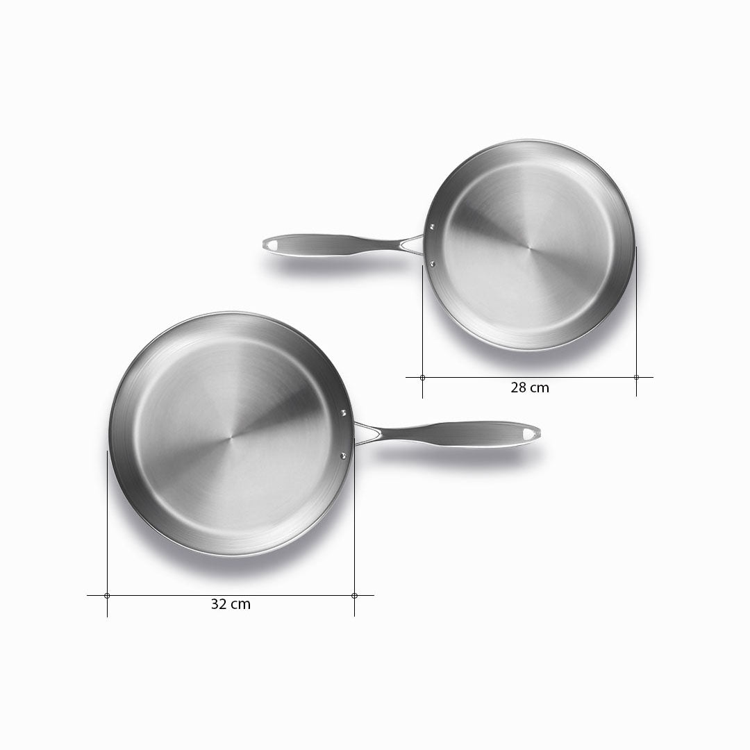 SOGA Stainless Steel Fry Pan 28cm 32cm Frying Pan Top Grade Induction Cooking • LUZ-FryPanSS2864-2866