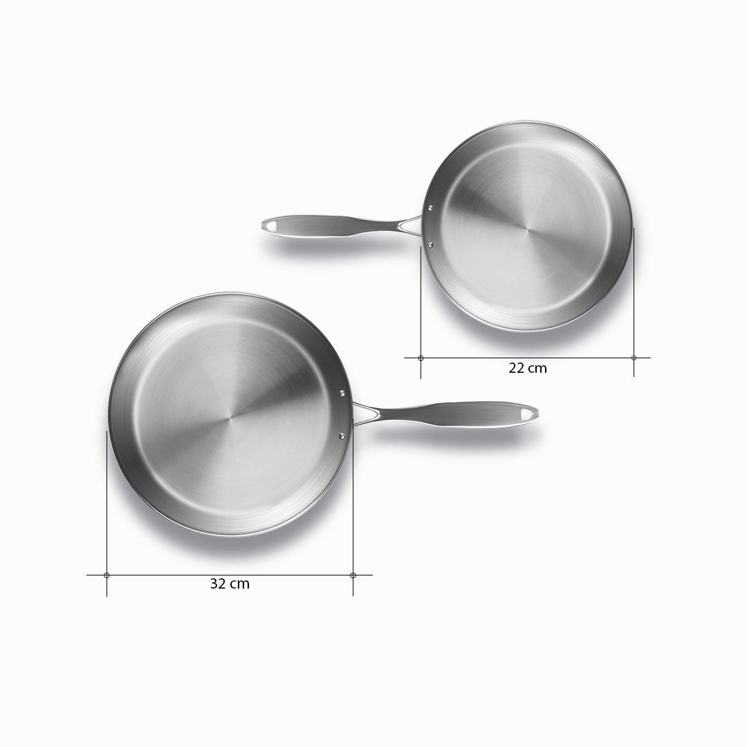 SOGA Stainless Steel Fry Pan 22cm 32cm Frying Pan Top Grade Induction Cooking • LUZ-FryPanSS2861-2866