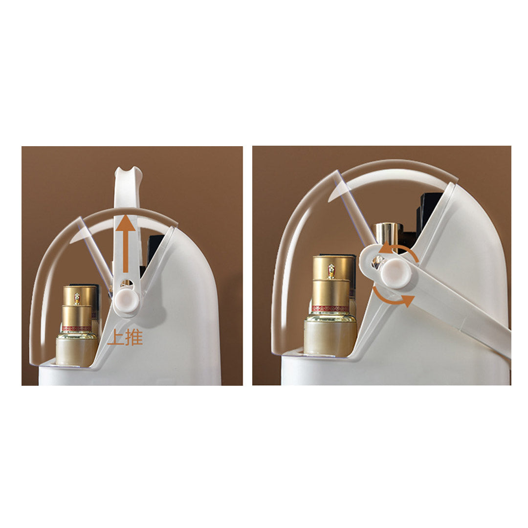 SOGA 2X 3 Tier White Countertop Makeup Cosmetic Storage Organiser Skincare Holder Jewelry Storage Box with Handle • LUZ-BathC103X2