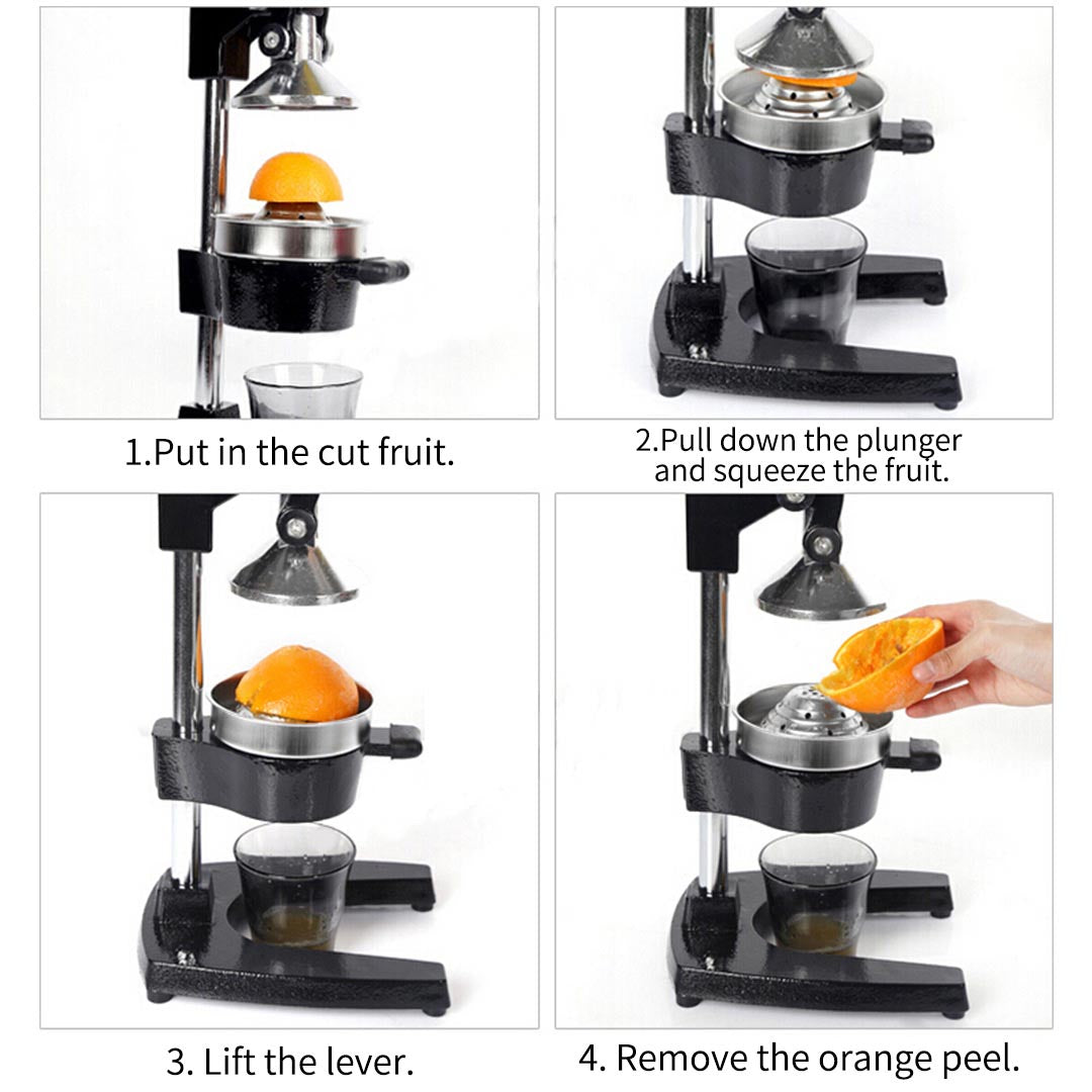 SOGA Commercial Manual Juicer Hand Press Juice Extractor Squeezer Orange Citrus Matte Black • LUZ-JuicerManualBB
