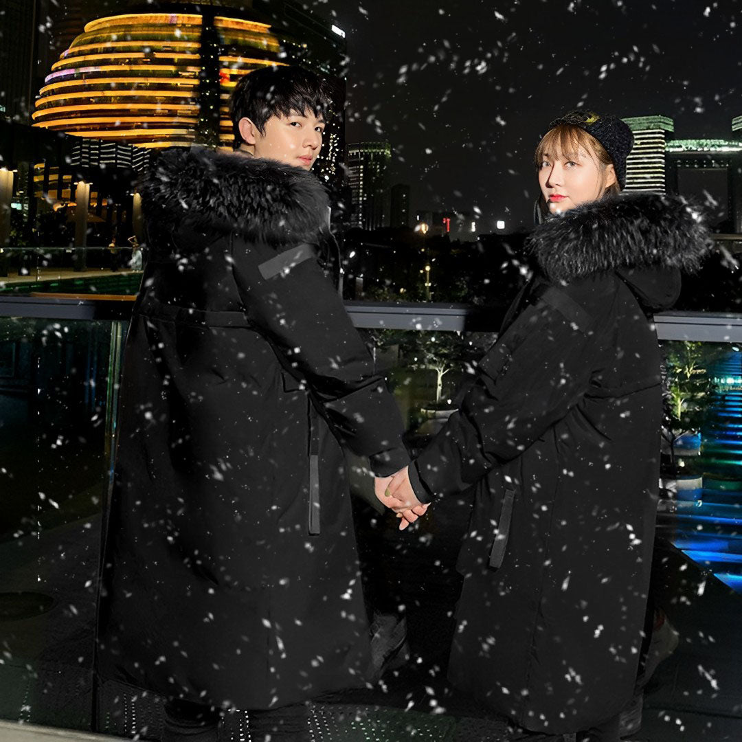 abbee Black 3XL Winter Fur Hooded Thick Overcoat Jacket Stylish Lightweight Quilted Warm Puffer Coat • LUZ-DJ-998D