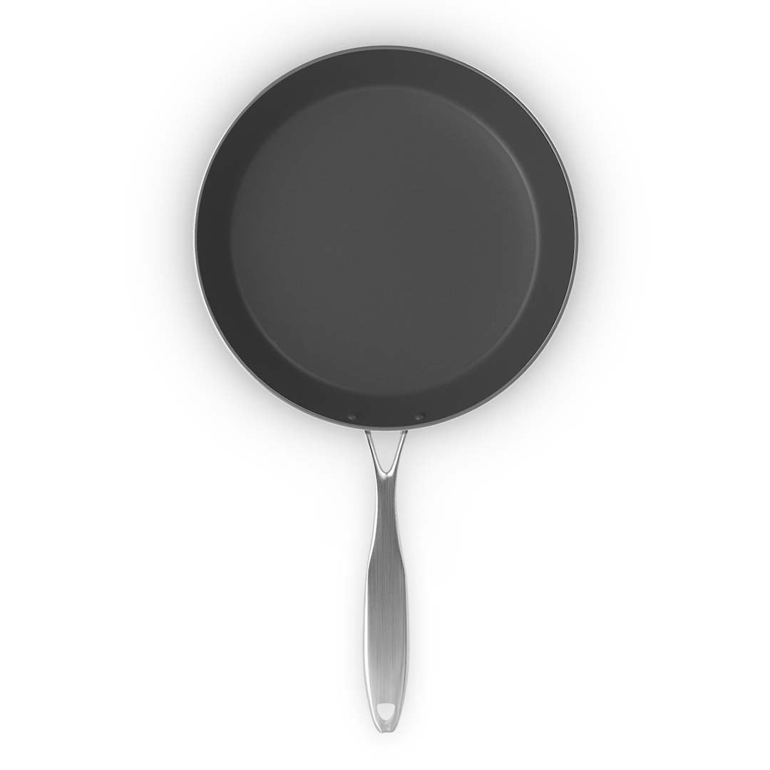 SOGA Stainless Steel Fry Pan 22cm Frying Pan Induction FryPan Non Stick Interior • LUZ-FryPanNS286922CM