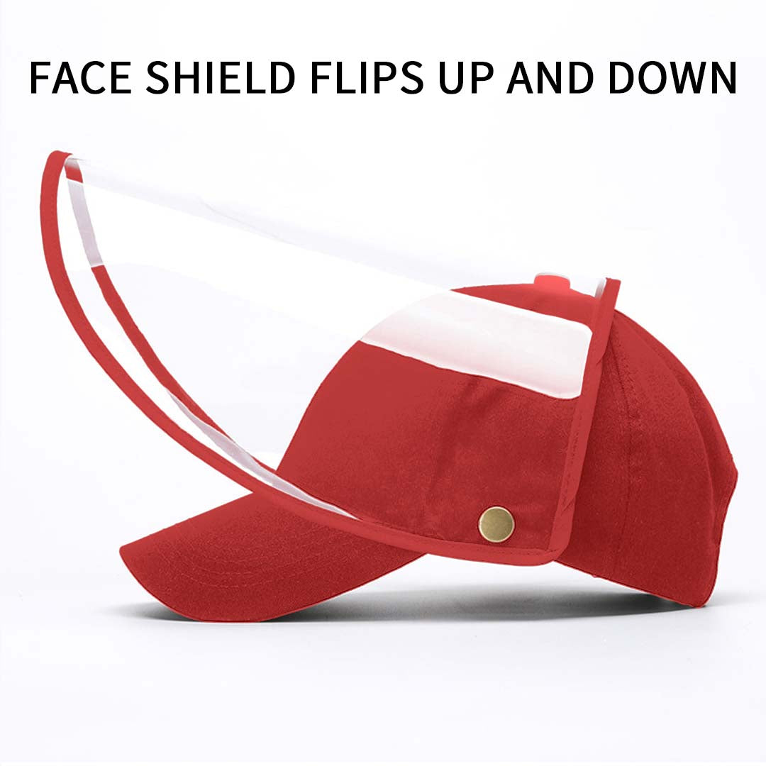 Outdoor Protection Hat Anti-Fog Pollution Dust Protective Cap Full Face HD Shield Cover Kids Red • LUZ-HatKidsRED