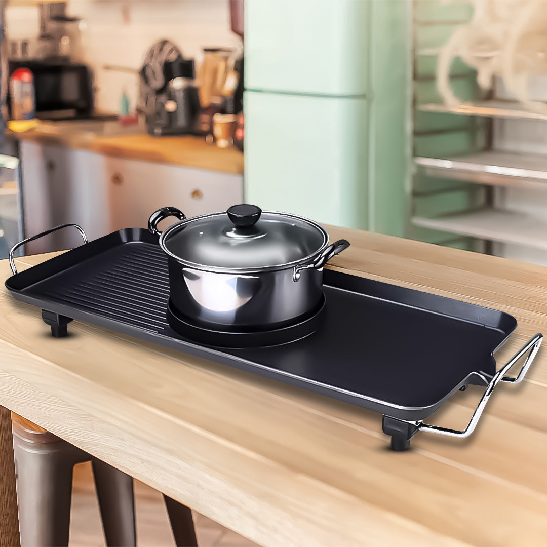 SOGA Electric Steamboat Asian Hot Pot Soup Maker Fondue Teppanyaki Hotpot Grill • LUZ-KoreanBBQPlate68CMWithPot