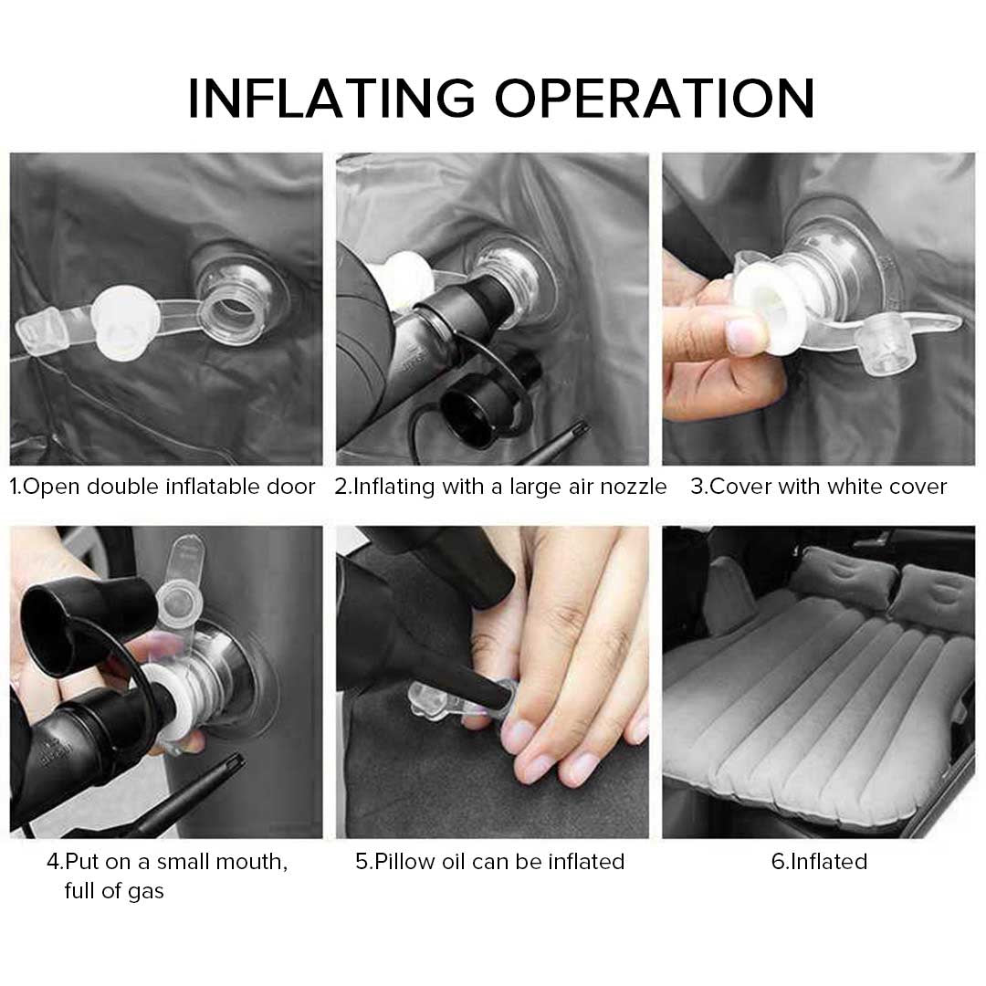 SOGA Portable Camping Car Set Inflatable Air Bed Mattress Storage Organizer Handheld Vacuum Blue • LUZ-CarBundleBlue