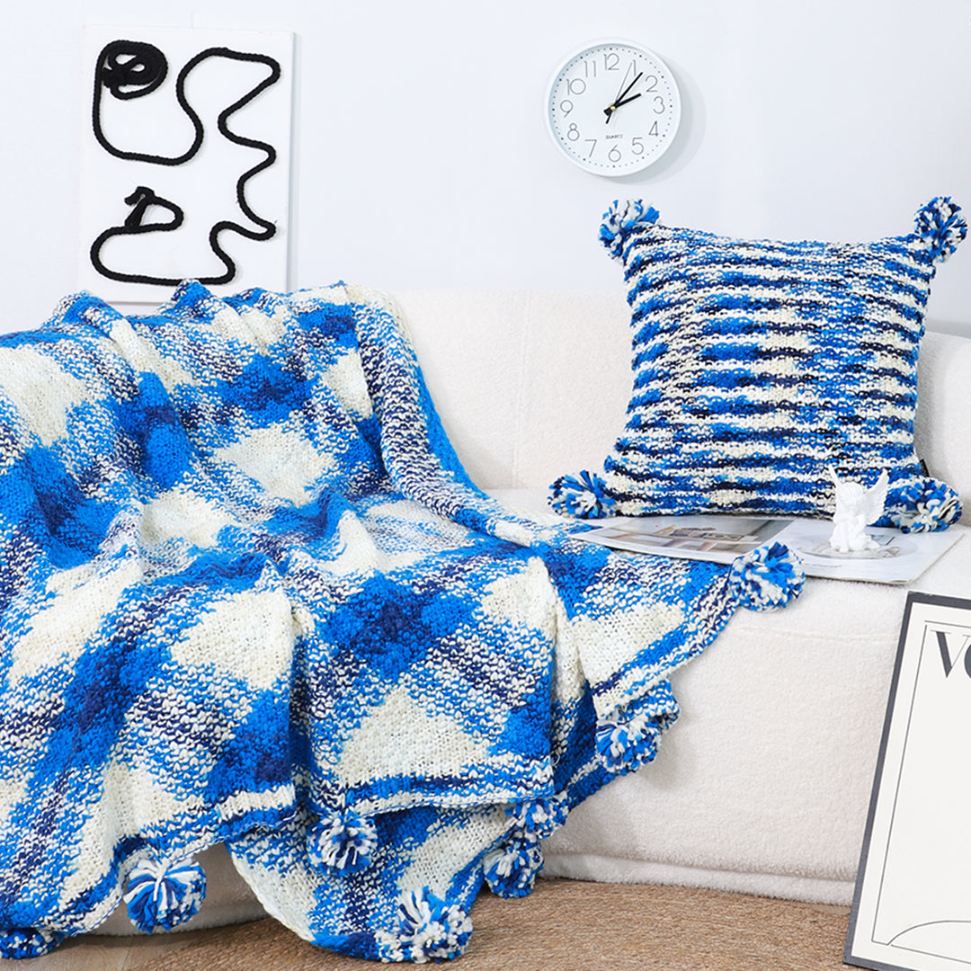 SOGA 90x200cm Throw Blanket Blue Deep Sea Gradient Dyed Art Stylish Decorative Cozy • LUZ-Blanket937