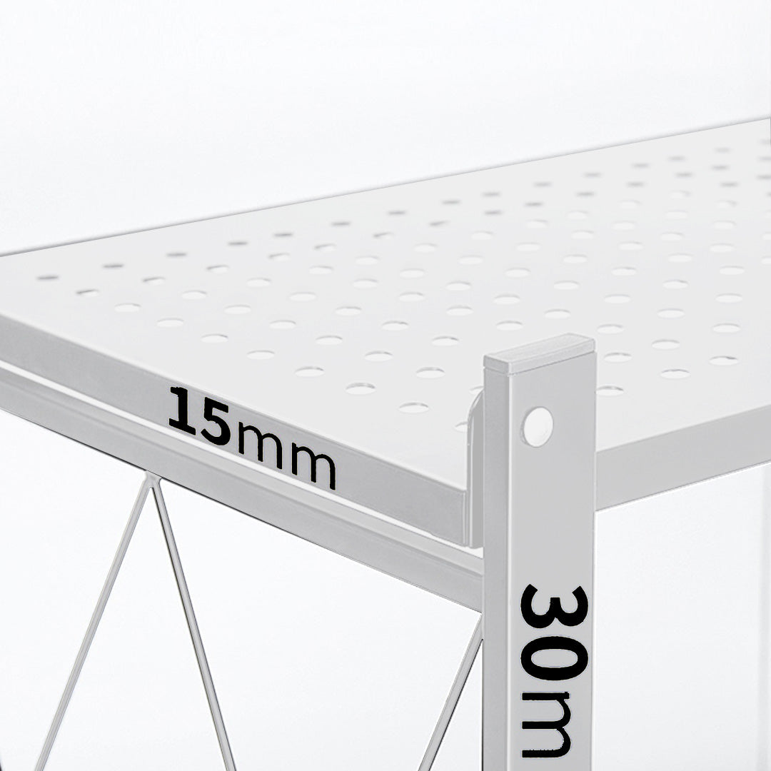 SOGA 2X 5 Tier Steel White Foldable Kitchen Cart Multi-Functional Shelves Portable Storage Organizer with Wheels • LUZ-KitchenXY003WHTX2