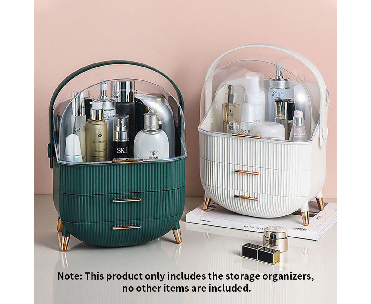 SOGA White Cosmetic Jewelry Storage Organiser with Antler LED Light Mirror Tabletop Vanity Set • LUZ-BathC109-G533