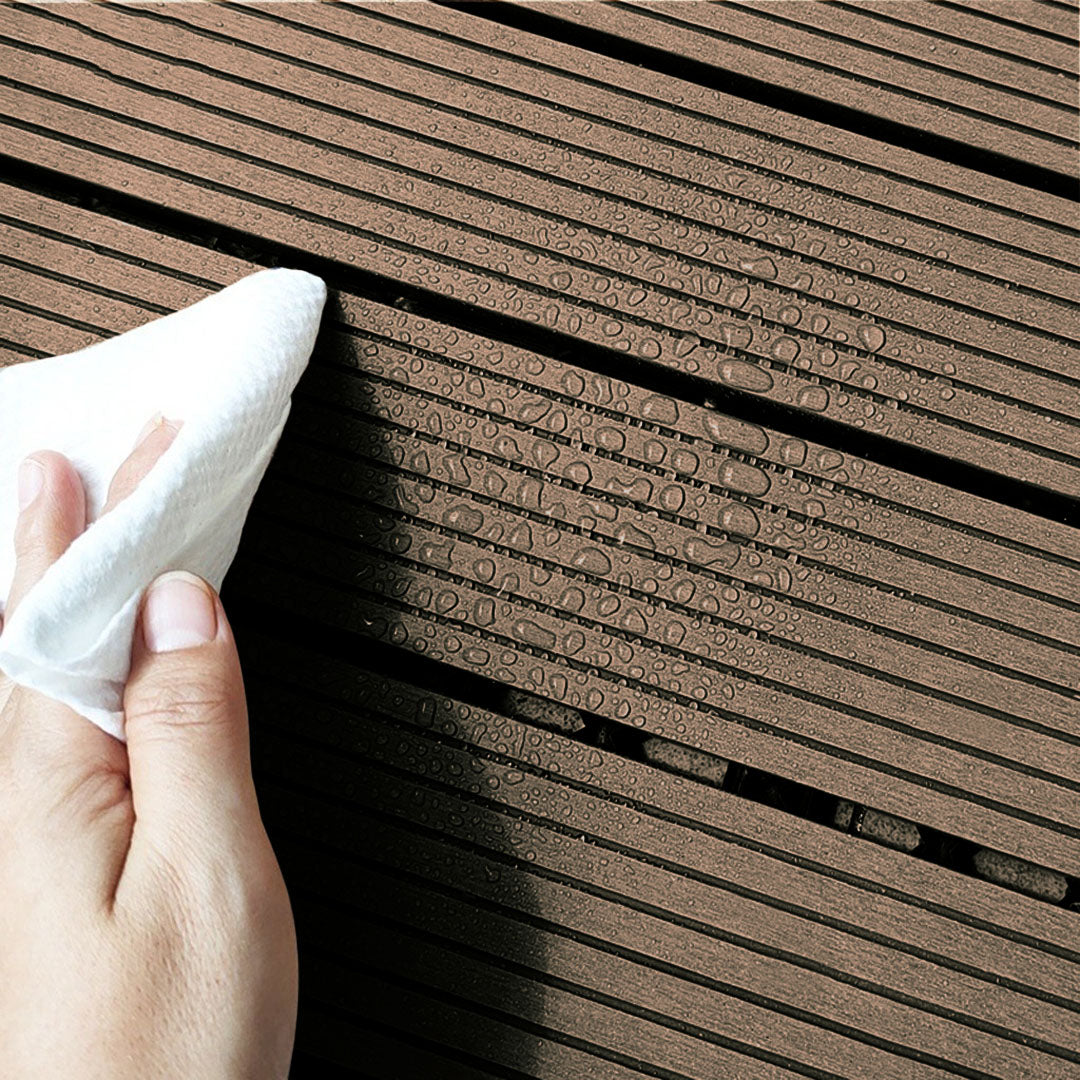 SOGA 2X 11 pcs Light Chocolate DIY Wooden Composite Decking Tiles Garden Outdoor Backyard Flooring Home Decor • LUZ-Deck7004X2
