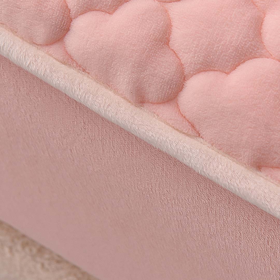 SOGA Pink 153cm Wide Mattress Cover Thick Quilted Fleece Stretchable Clover Design Bed Spread Sheet Protector with Pillow Covers • LUZ-BCover7007