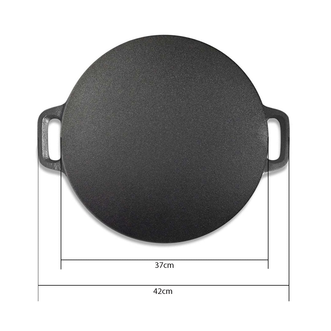SOGA 42x37cm Cast Iron Induction Crepes Pan Baking Cookie Pancake Pizza Bakeware • LUZ-ZPai005B