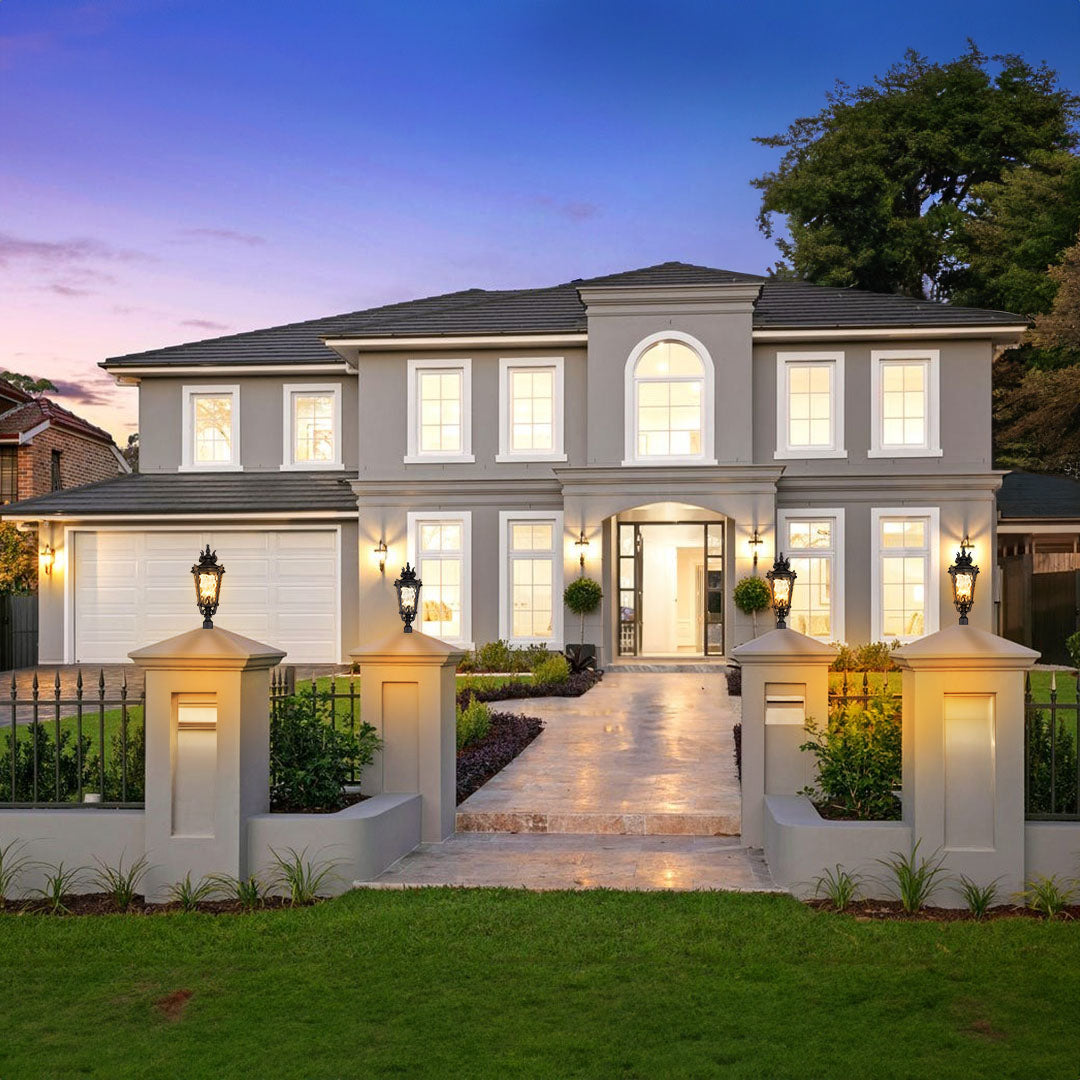 Vintage Lantern 63.5cm Outdoor Post Lantern Light Classic Charm Elegant Patio Antique Inspired Outdoor Lighting • LUZ-Lamp584StandMed