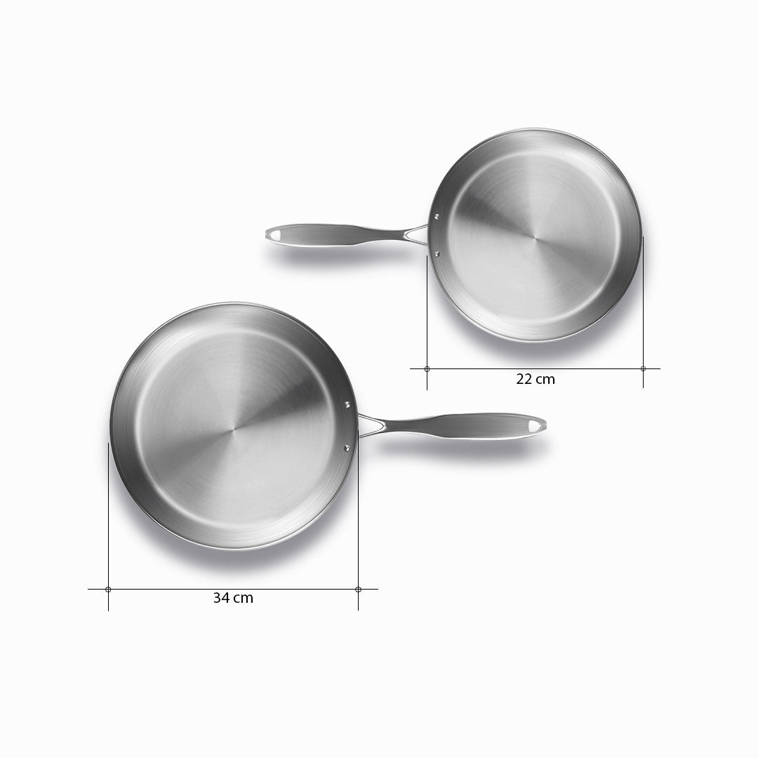 SOGA Stainless Steel Fry Pan 22cm 34cm Frying Pan Top Grade Skillet Induction Cooking FryPan • LUZ-FryPanSS2861-2867