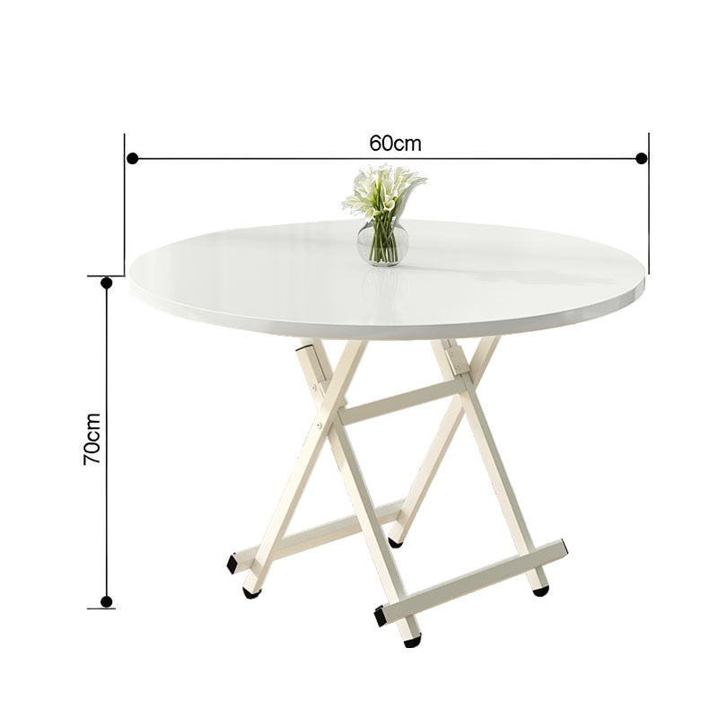 SOGA White Dining Table Portable Round Surface Space Saving Folding Desk Home Decor • LUZ-TableRD722