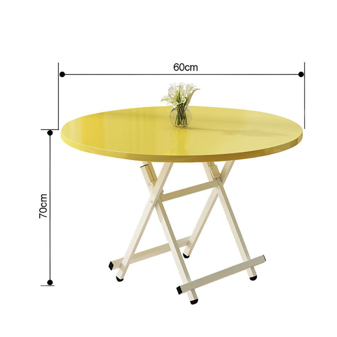 SOGA Yellow Dining Table Portable Round Surface Space Saving Folding Desk Home Decor • LUZ-TableRD725