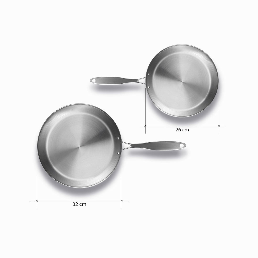 SOGA Stainless Steel Fry Pan 26cm 32cm Frying Pan Top Grade Induction Cooking • LUZ-FryPanSS2863-2866