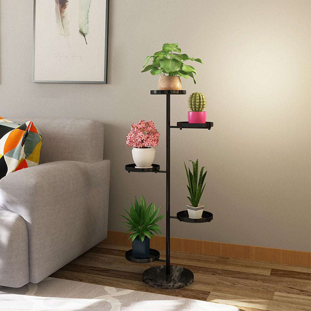 SOGA 2X 3 Tier Black Round Plant Stand Flowerpot Tray Display Living Room Balcony Metal Decorative Shelf • LUZ-FPotH102X2