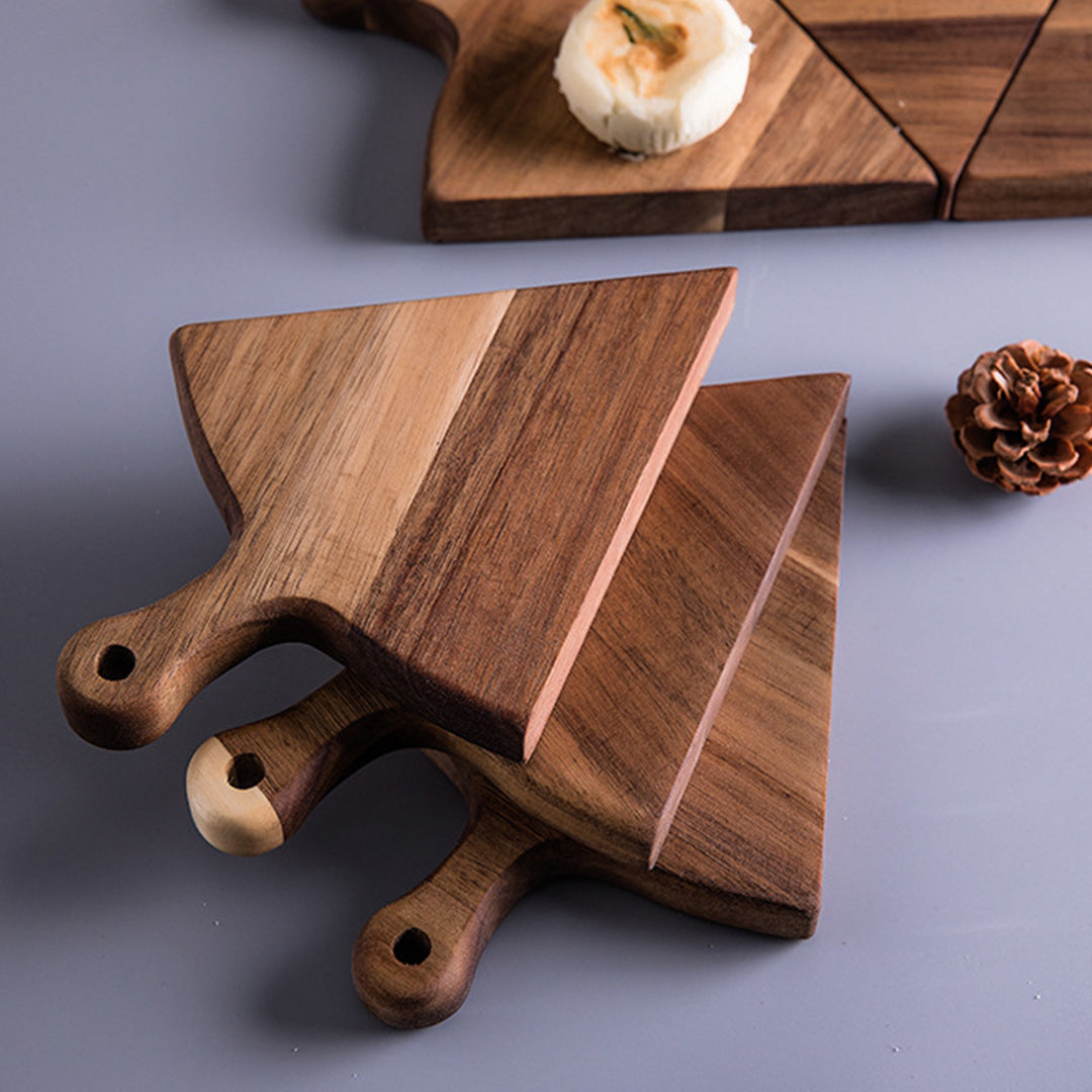 SOGA 2X 6 pcs Brown Round Divisible Wood Pizza Server Food Plate Board Pizza Paddle Cutting Board Home Decor • LUZ-WodE588X2