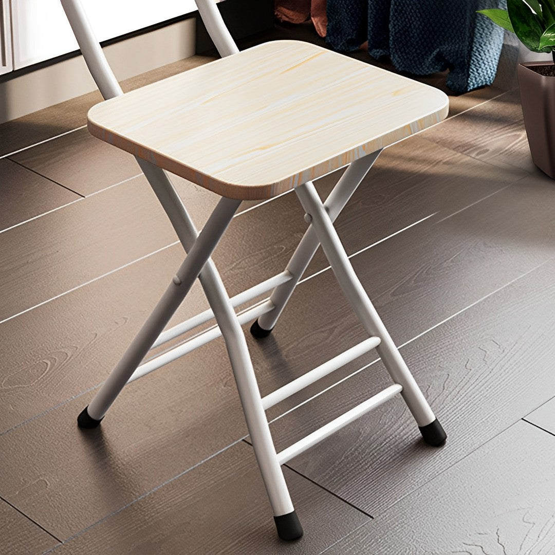 SOGA White Maple Foldable Chair Space Saving Lightweight Portable Stylish Seat Home Decor Set of 2 • LUZ-ChairAS713