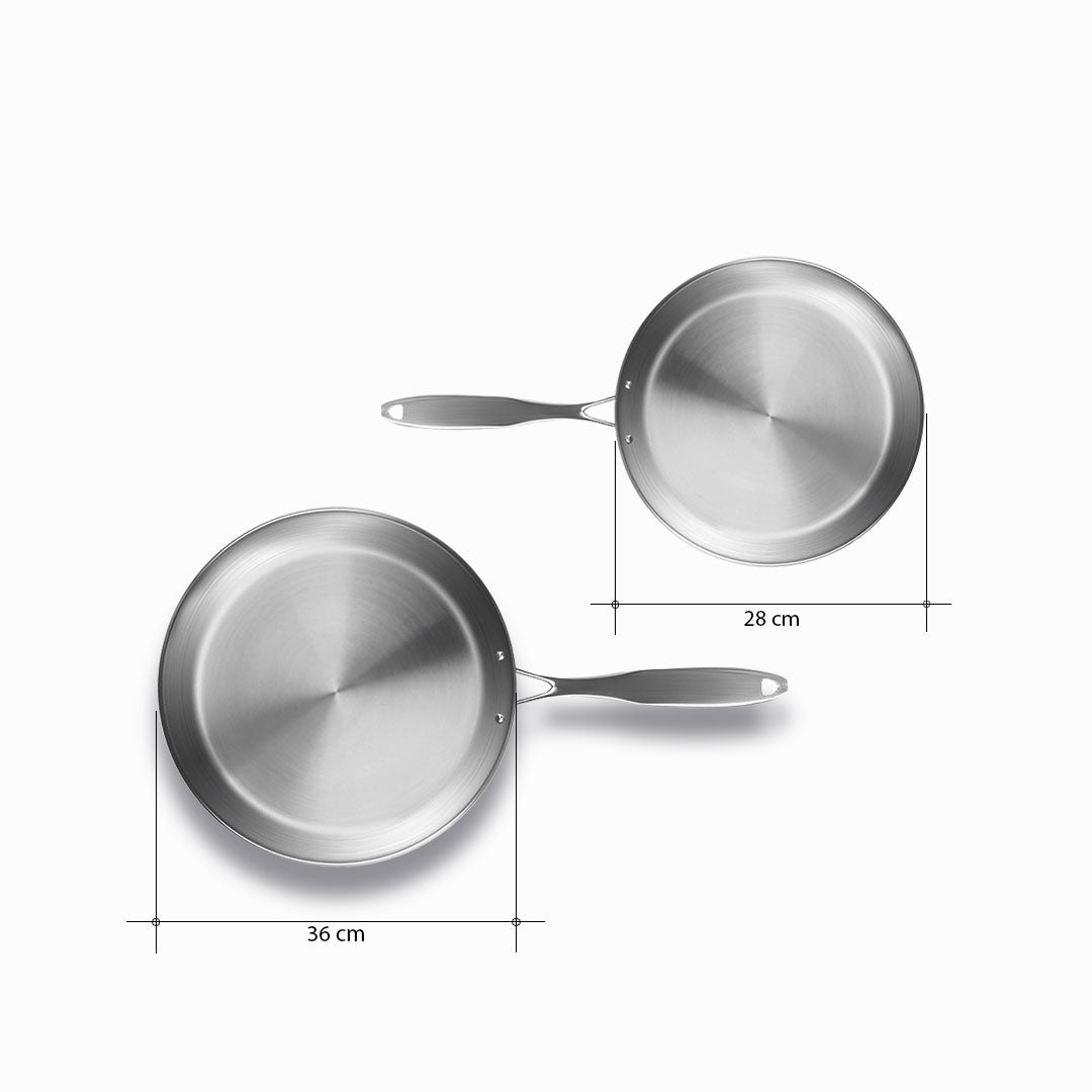 SOGA Stainless Steel Fry Pan 28cm 36cm Frying Pan Top Grade Induction Cooking • LUZ-FryPanSS2864-2879
