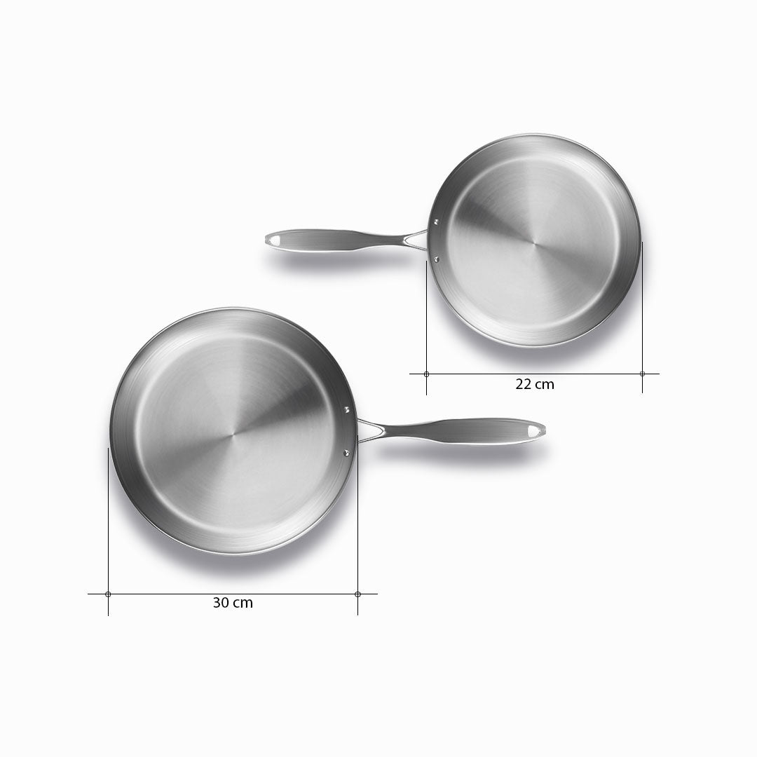 SOGA Stainless Steel Fry Pan 22cm 30cm Frying Pan Top Grade Induction Cooking • LUZ-FryPanSS2861-2865