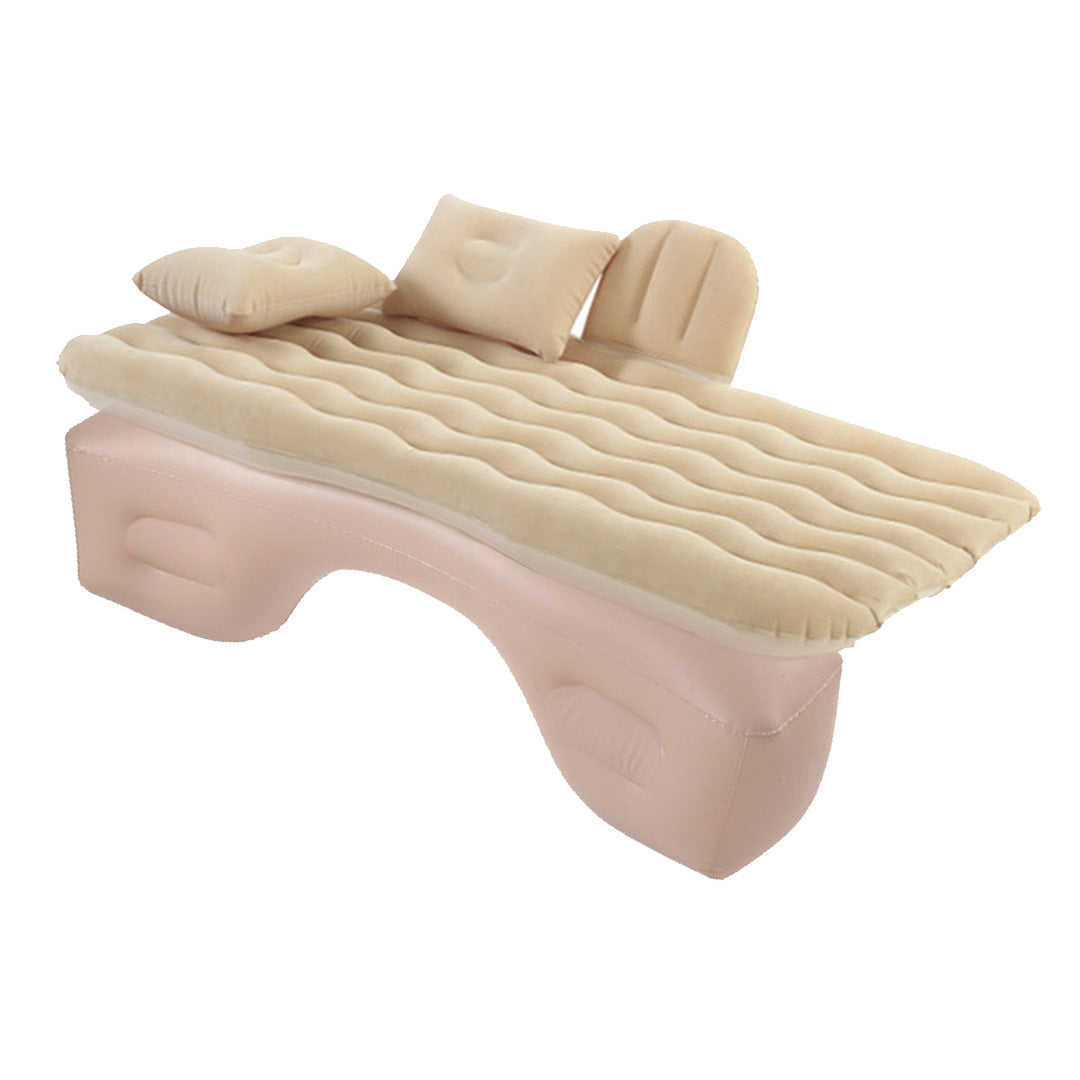 SOGA 2X Beige Ripple Inflatable Car Mattress Portable Camping Air Bed Travel Sleeping Kit Essentials • LUZ-CarMat007X2