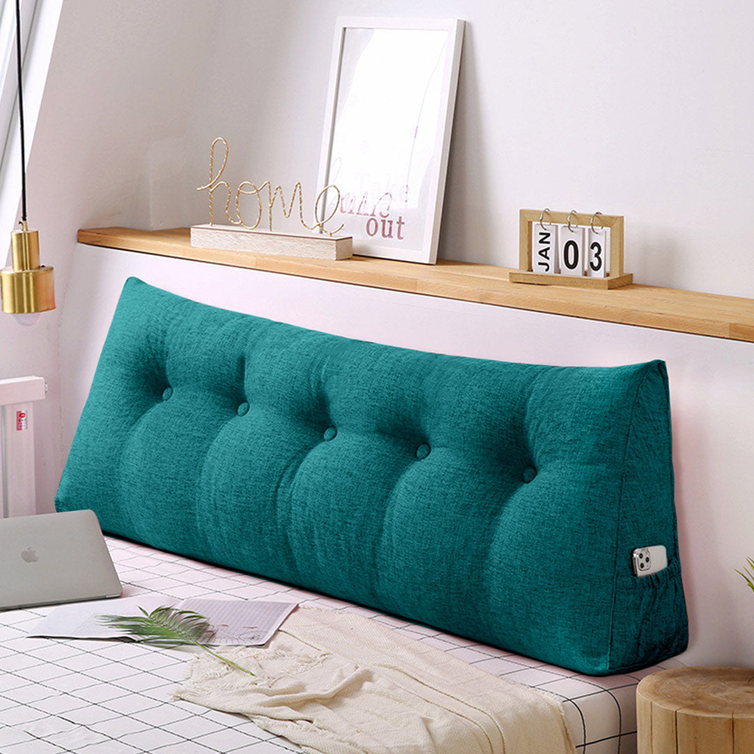SOGA 2X 150cm Blue Green Triangular Wedge Bed Pillow Headboard Backrest Bedside Tatami Cushion Home Decor • LUZ-Pillow5113X2