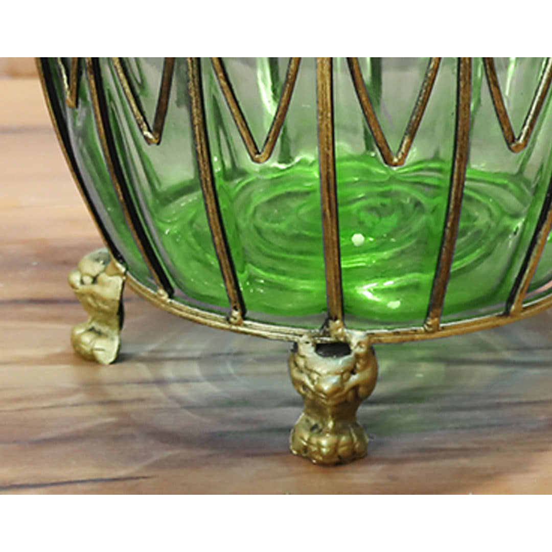SOGA 51cm Green Glass Tall Floor Vase with 12pcs Artificial Fake Flower Set • LUZ-Vase4880GreenwRedF12