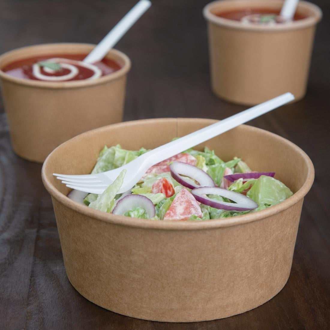 "Fiesta Compostable Round Kraft Salad Bowls 750ml / 26oz (300 Pack)" • PAS-FB197