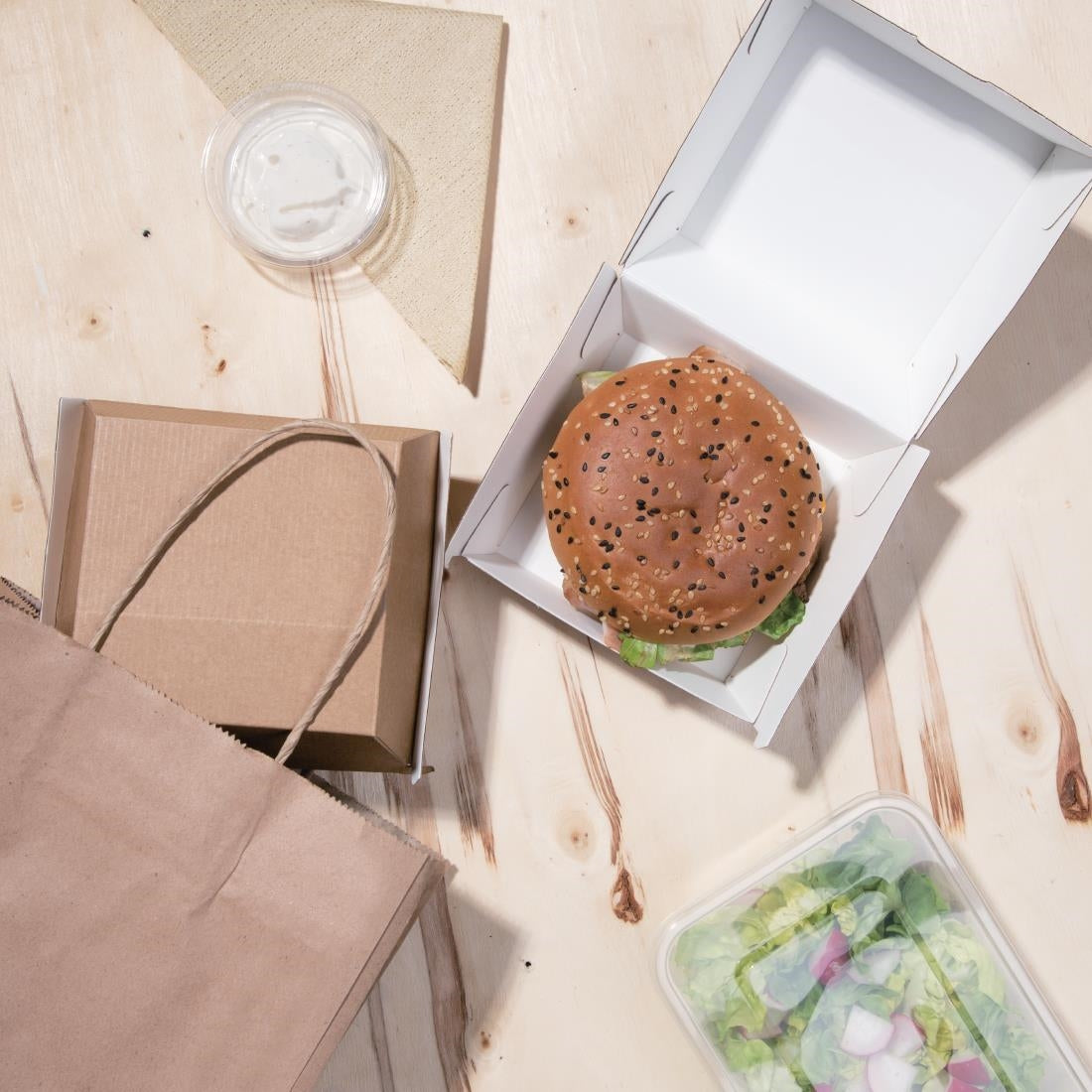 Fiesta Compostable Kraft Burger Boxes Small 105mm (200 Pack) (Small. Pack Quantity: 200) • PAS-FB664