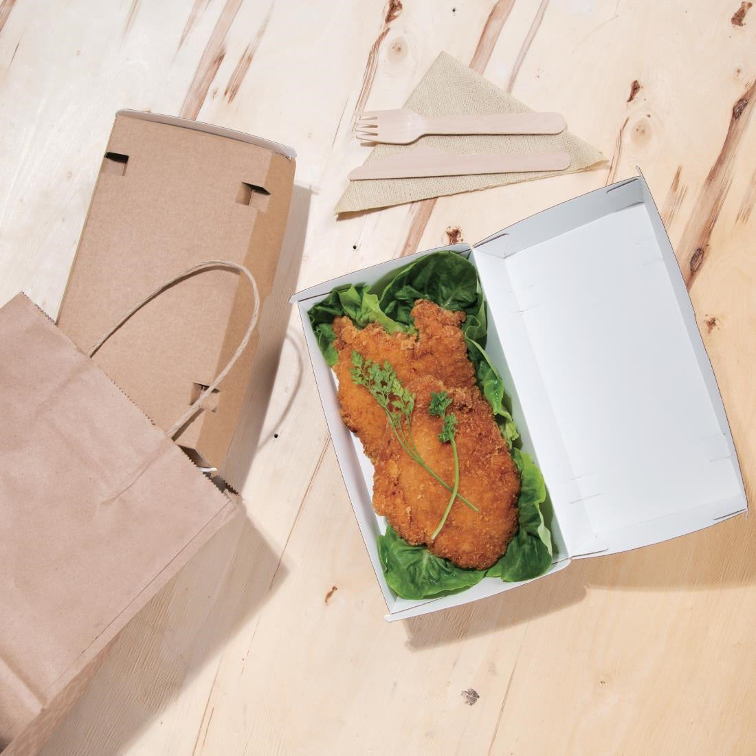 Fiesta Compostable Kraft Food Boxes Large 204mm (100 Pack) (Pack of 100) • PAS-FB667