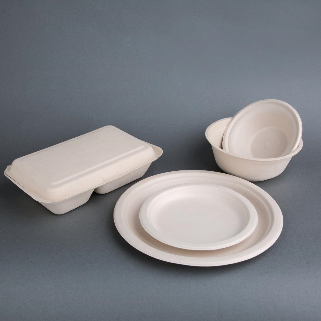 Fiesta Compostable Bagasse Round Bowl Natural 312ml (50 Pack) (Capacity: 312ml | Pack of 50) • PAS-FC543
