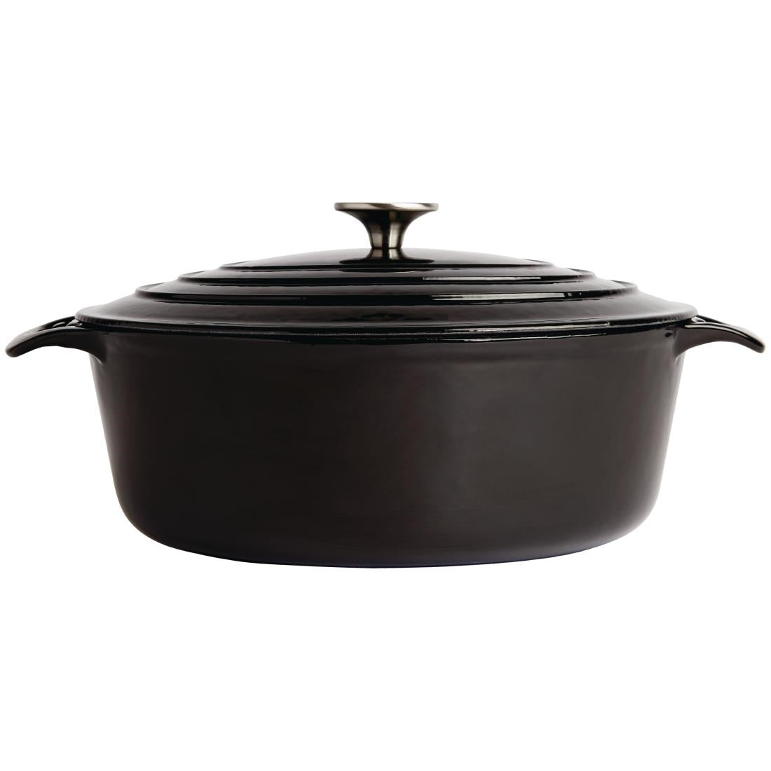 Vogue Black Oval Casserole Dish 6Ltr • PAS-GH310